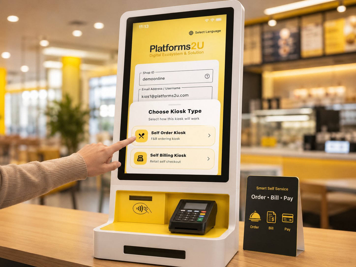 POS2U Self Ordering Kiosk App